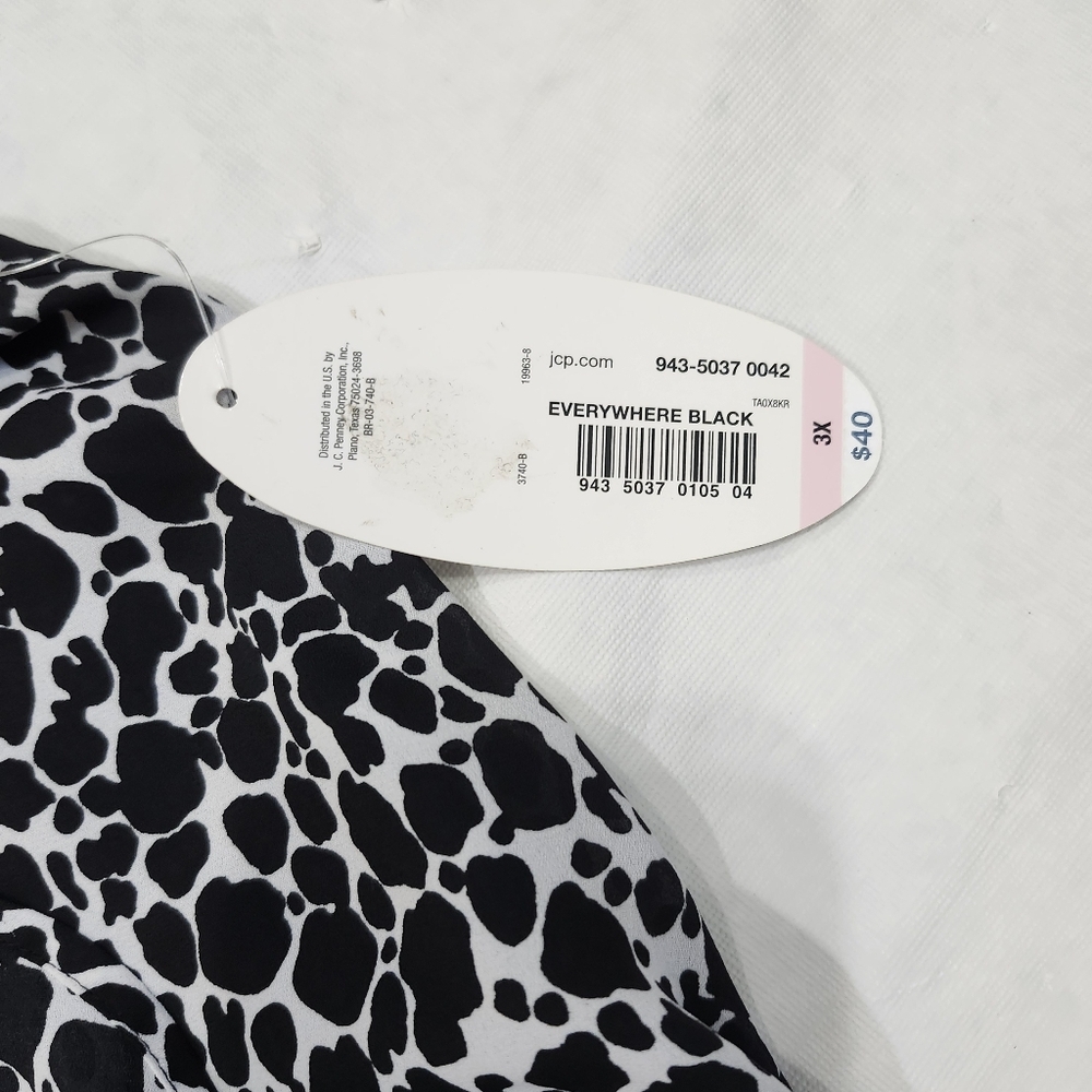Boutique Size 3X Black and White Sleeveless Relaxed Tank Top - Picture 8 of 8